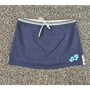 Vintage Y2K Green Dog Girls Sz L Cotton Mini Skirt Skort Navy Blue